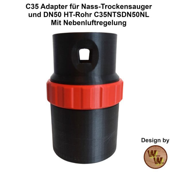C35 Absaug-Adapter für Nass-Trockensauger und DN50 HT-Rohr C35NTSDN50NL