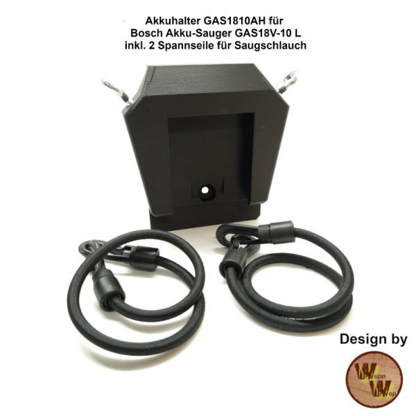 Akkuhalter GAS1810AH mit Spanngurten zur Schlauchbefestigung speziell passend für Bosch Akku-Sauger GAS 18V-10 L