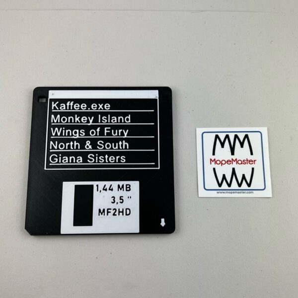 Untersetzer im Retro-Design Diskette schwarz / weiß