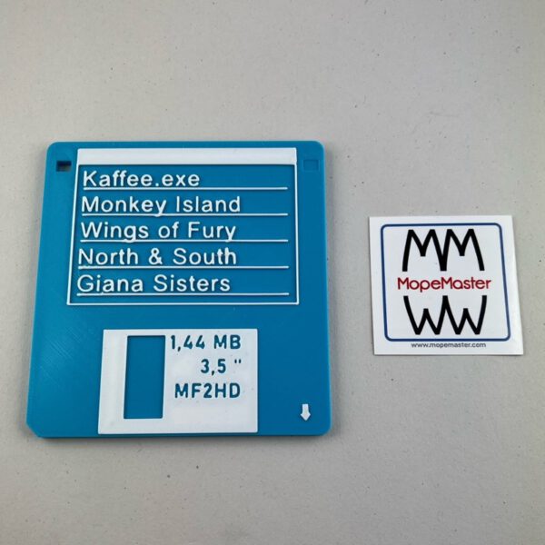 Untersetzer im Retro-Design Diskette blau / weiß