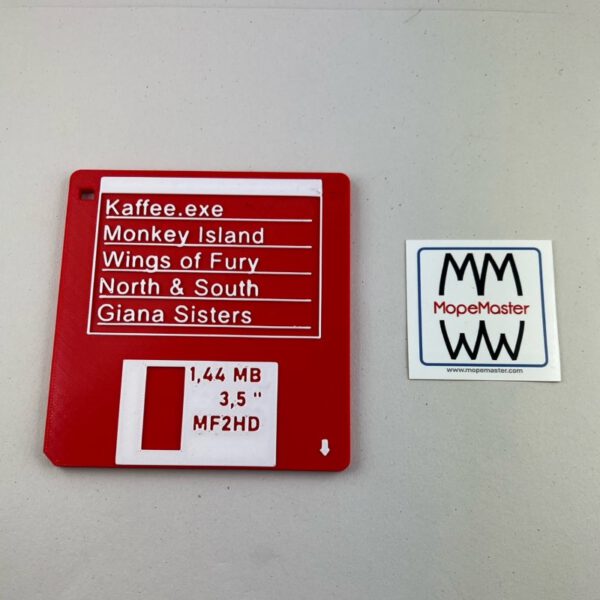 Untersetzer im Retro-Design Diskette rot / weiß