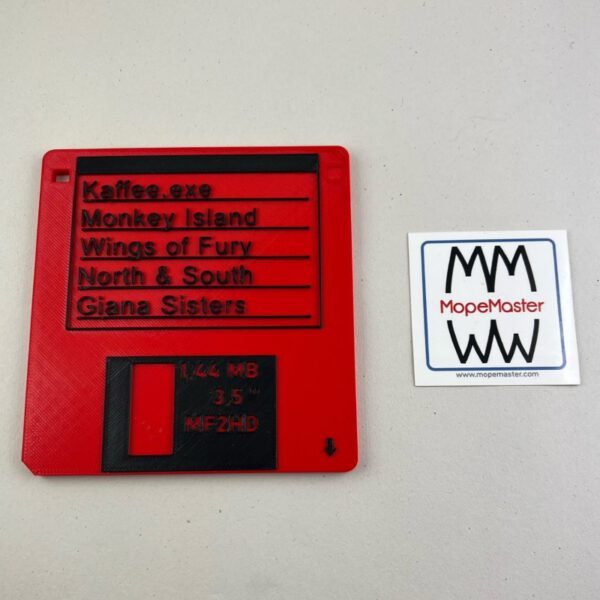 Untersetzer im Retro-Design Diskette rot / schwarz